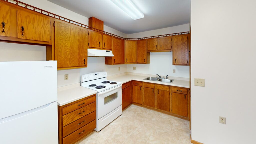 kitchen with wood cabinetry