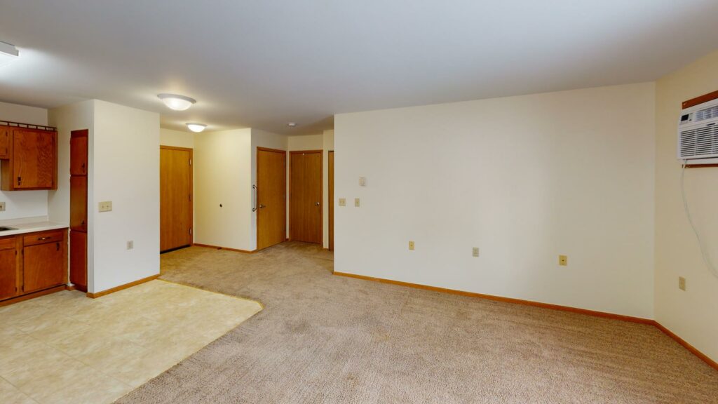 carpeted living area
